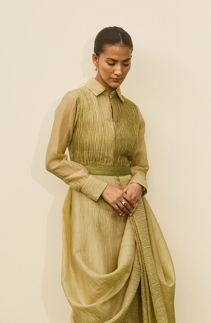 Pleated Meadow Dress