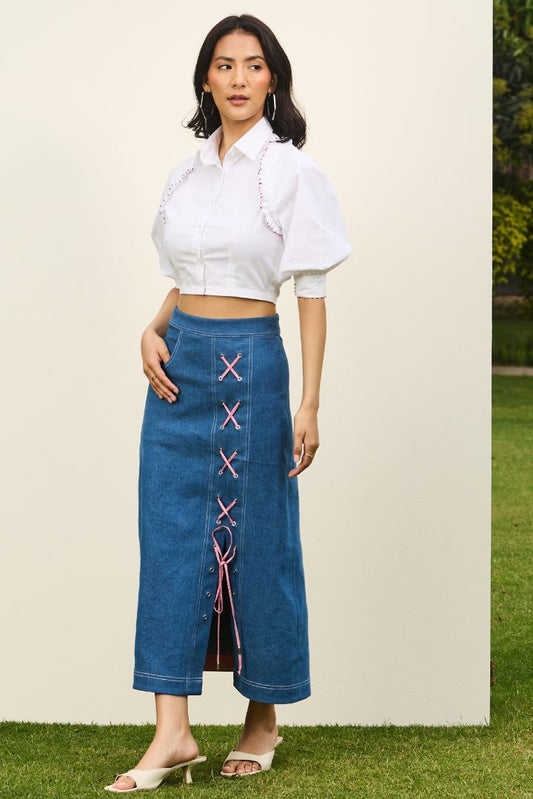 Skyline Lace-Up Skirt