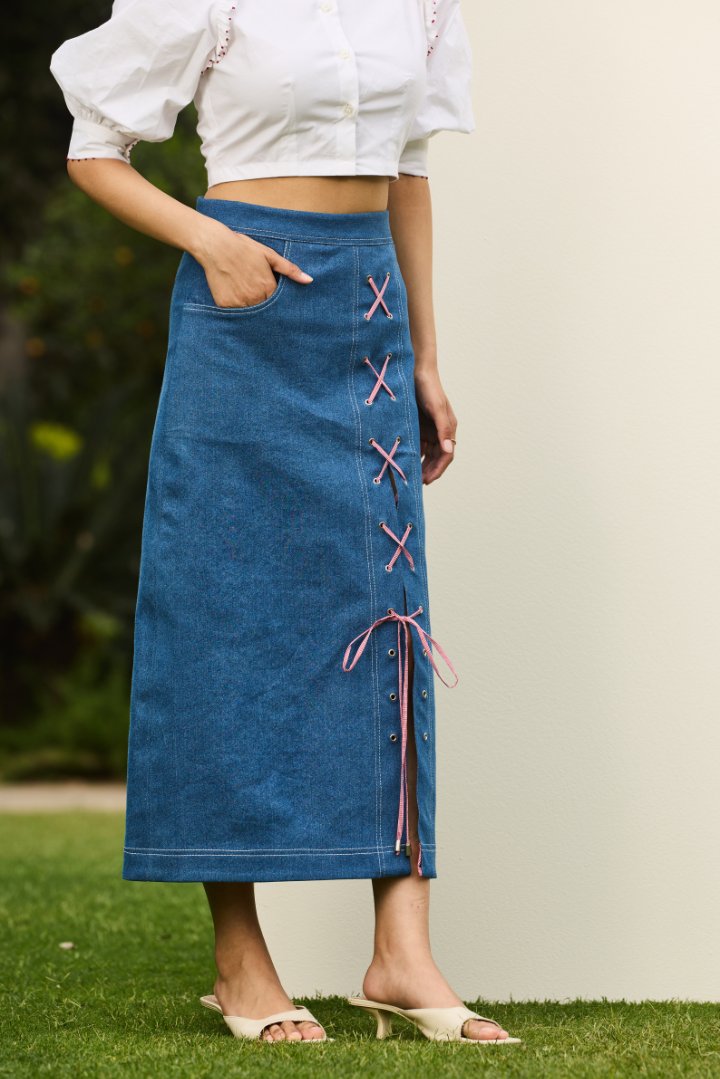 Skyline Lace-Up Skirt