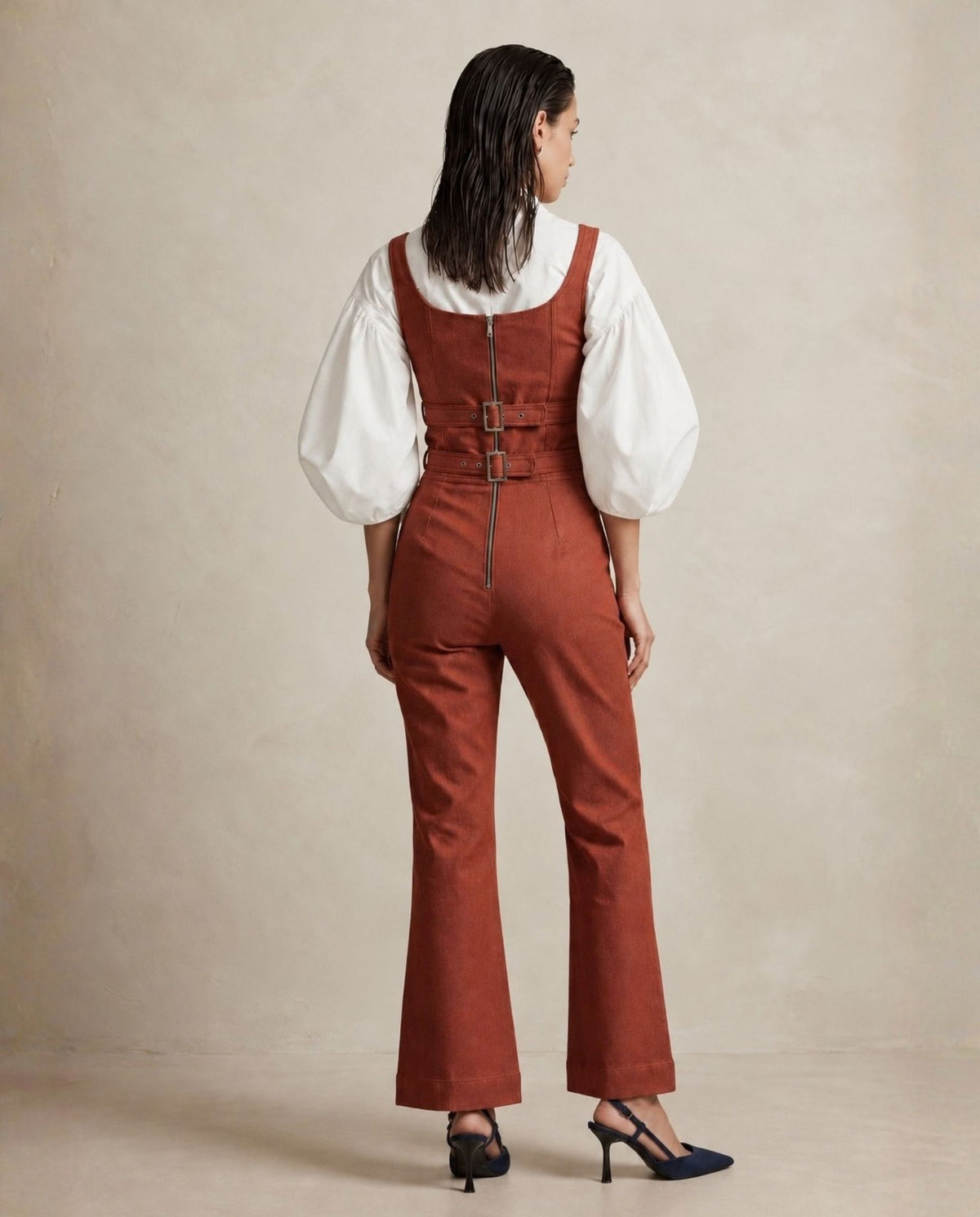 Rust Denim Jumpsuit