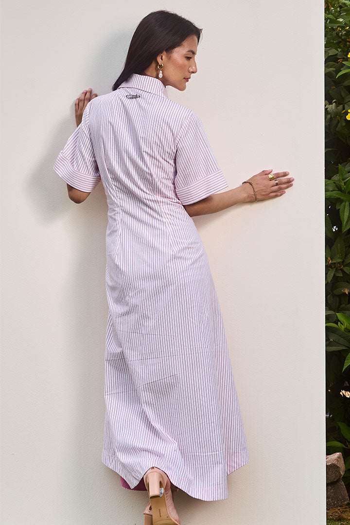Corset Stripe Midi Dress