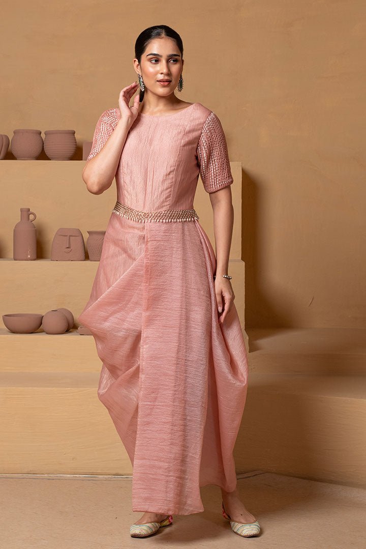 Blushing Pearl Pre-Draped Saree