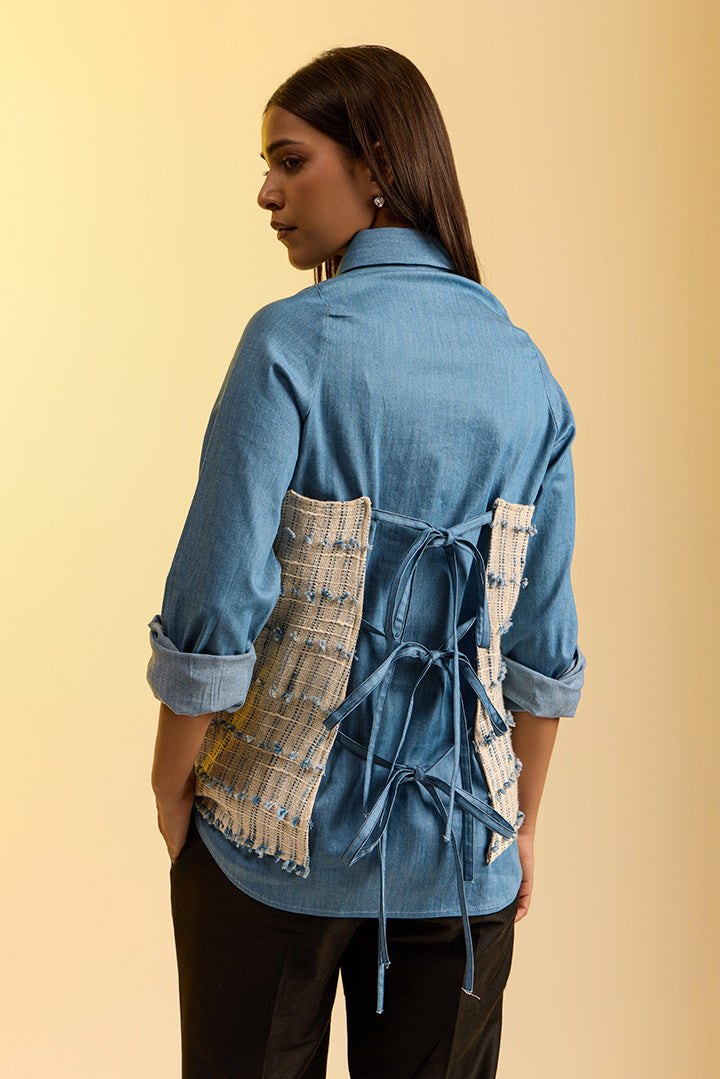 Tie-Front Denim Shirt