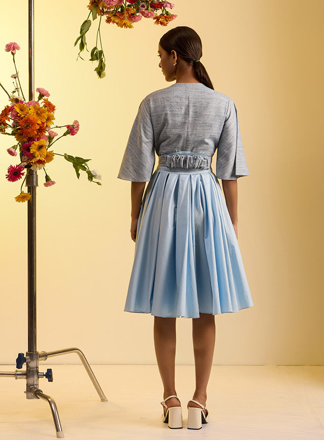 Cotton Sky Pleated Dress