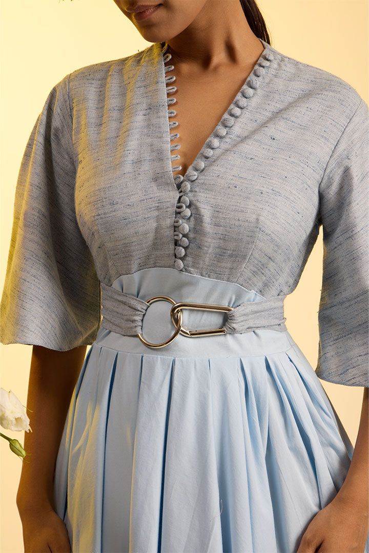Cotton Sky Pleated Dress