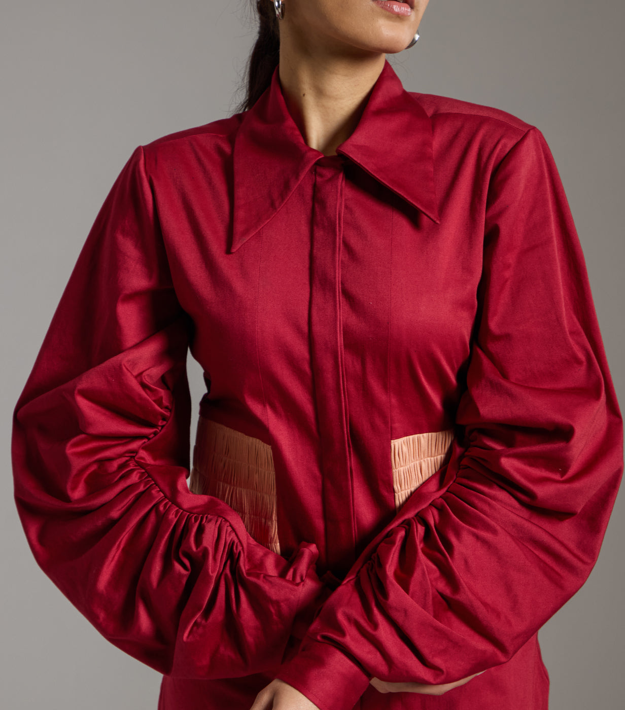 Fireside Sunset Shirred Dress