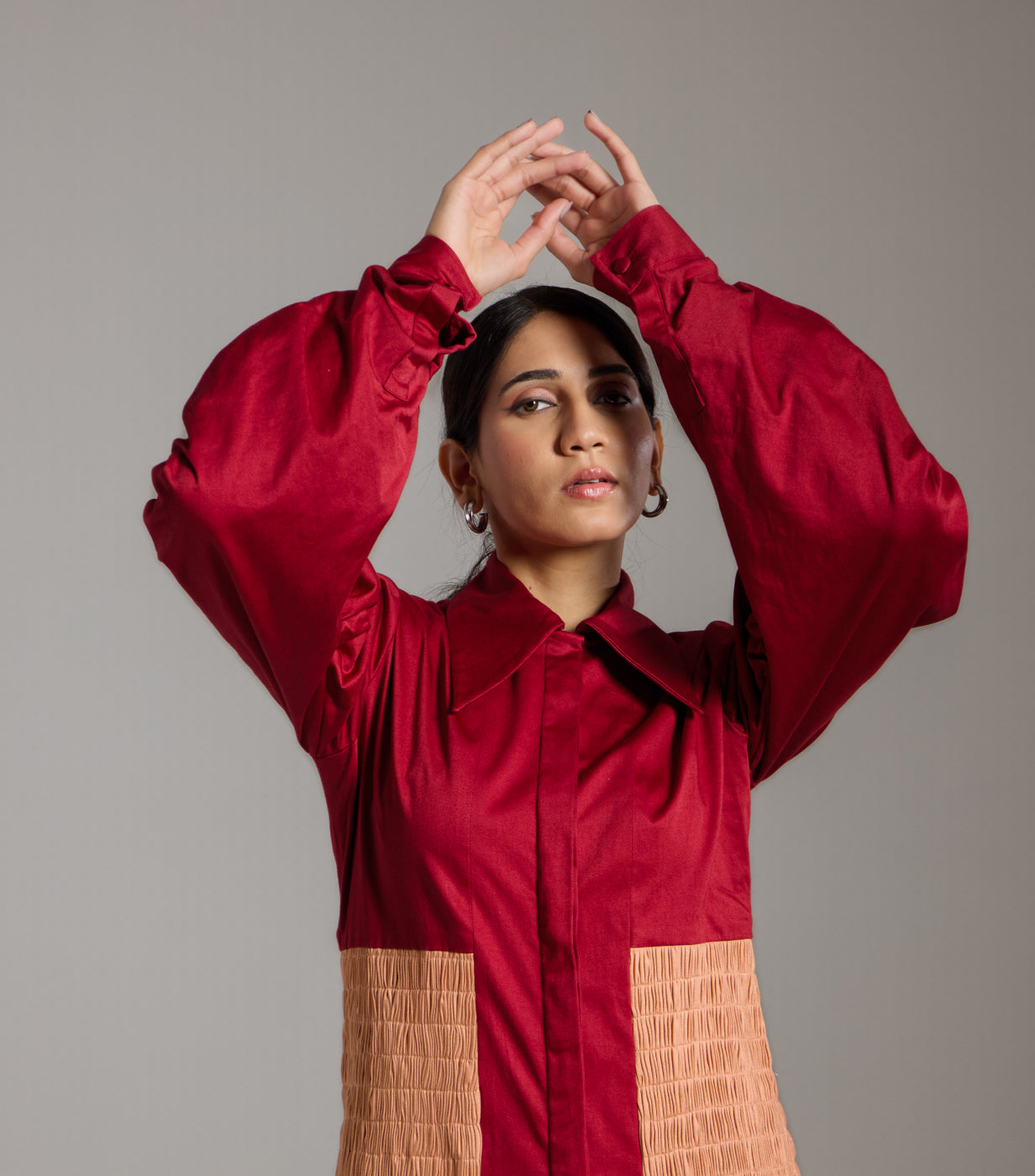 Fireside Sunset Shirred Dress