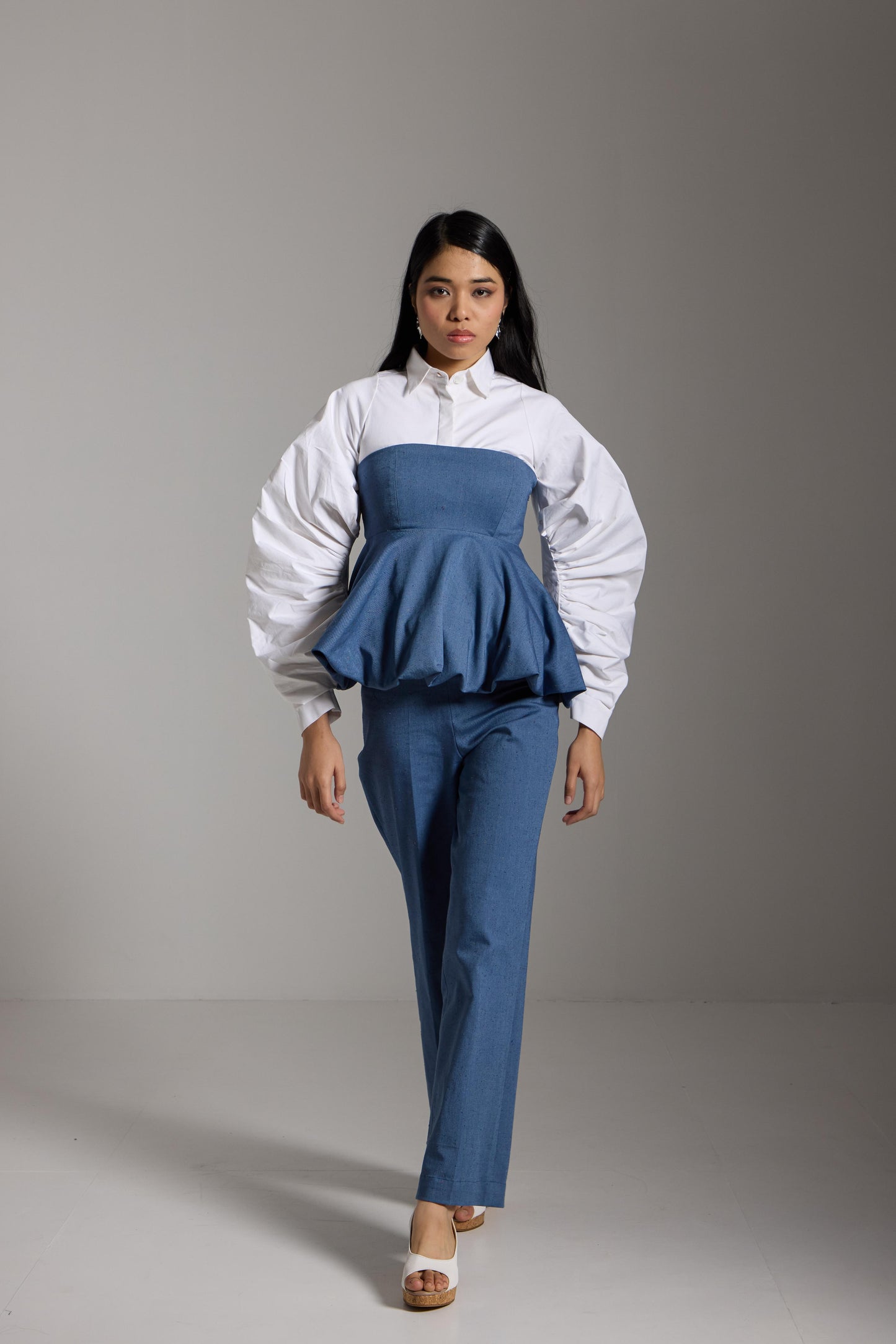 Denim Balloon Top
