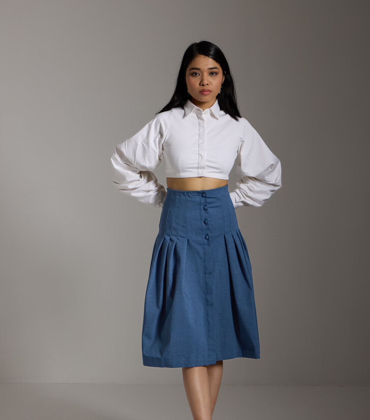 Denim Dream Pleated Skirt