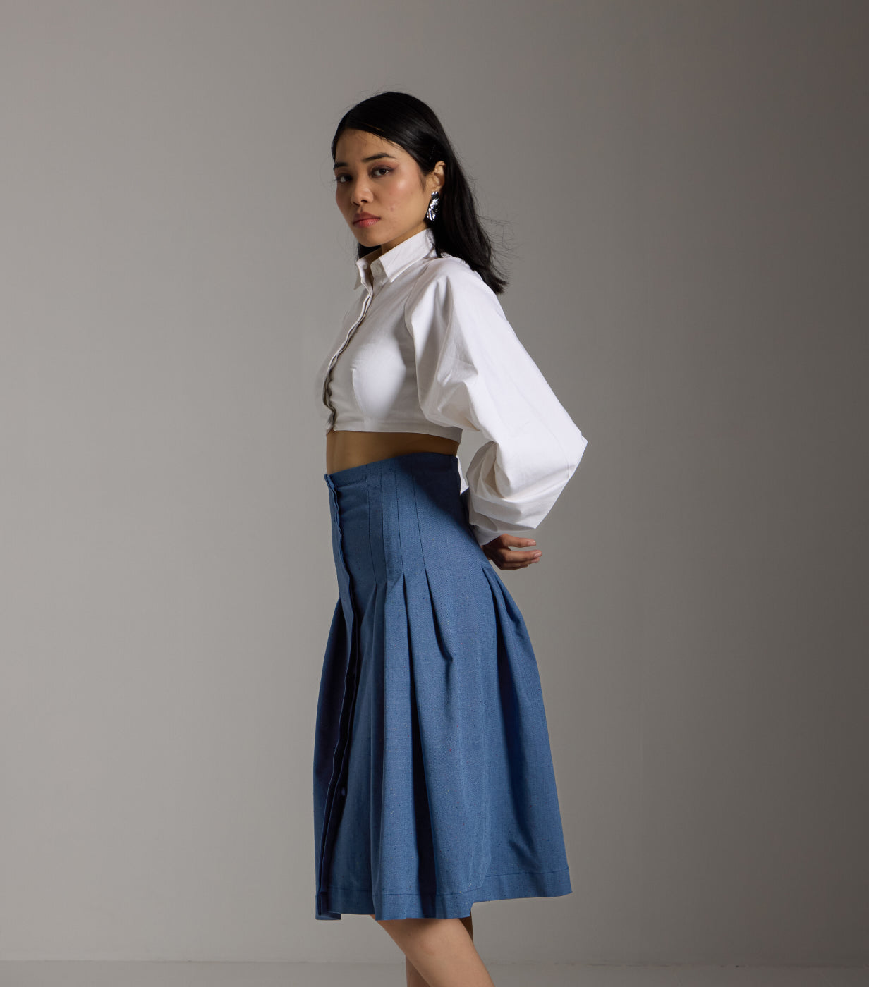 Denim Dream Pleated Skirt