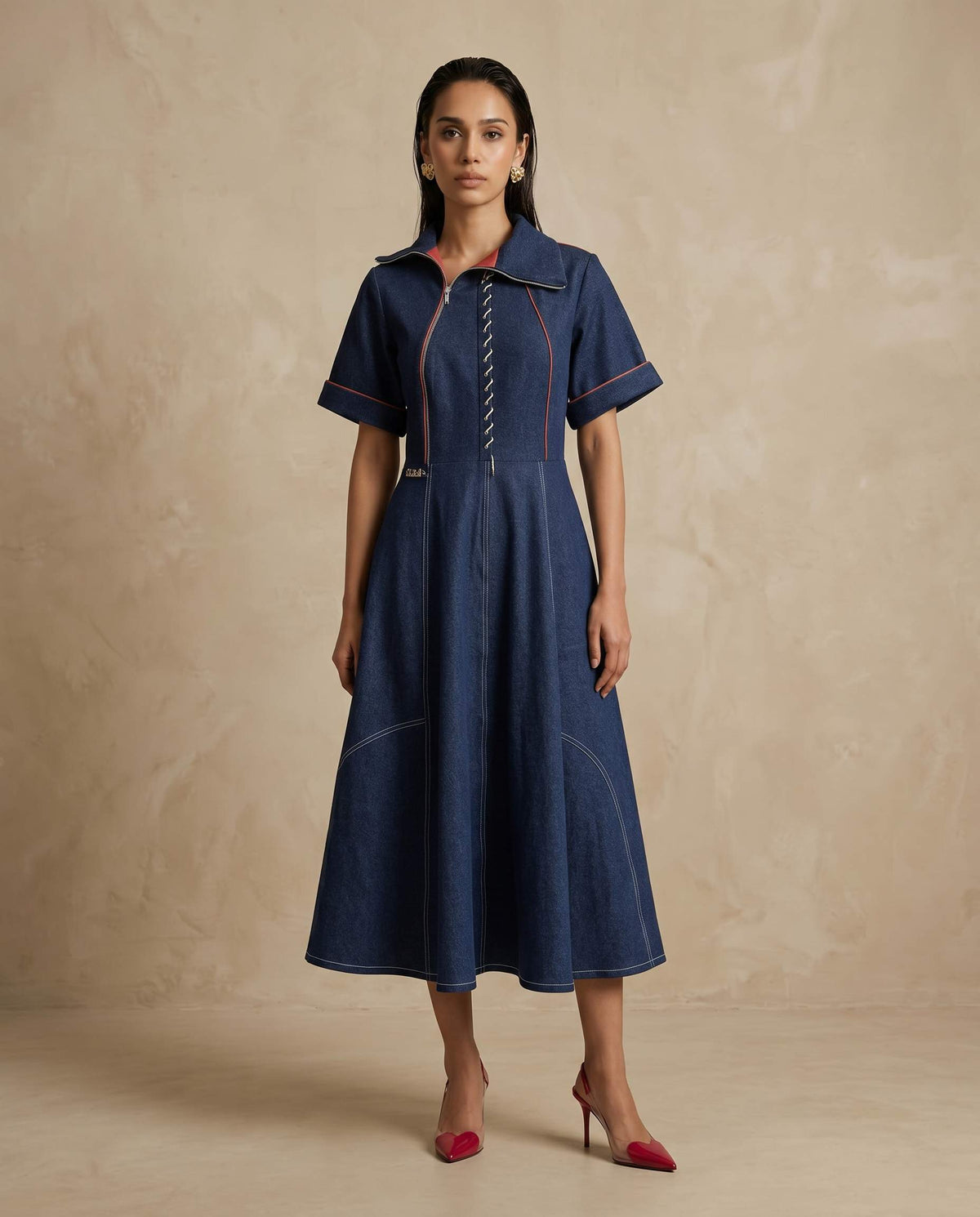 Contrast Code Dress