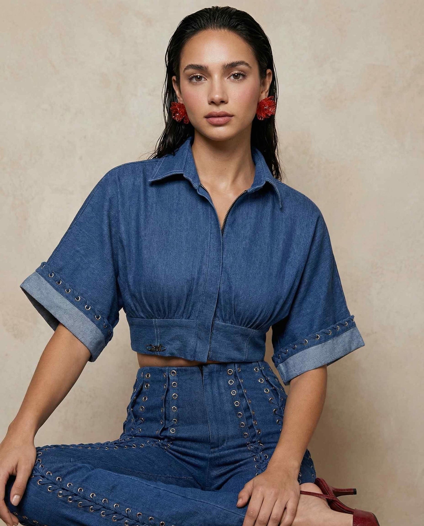Denim Edge Top