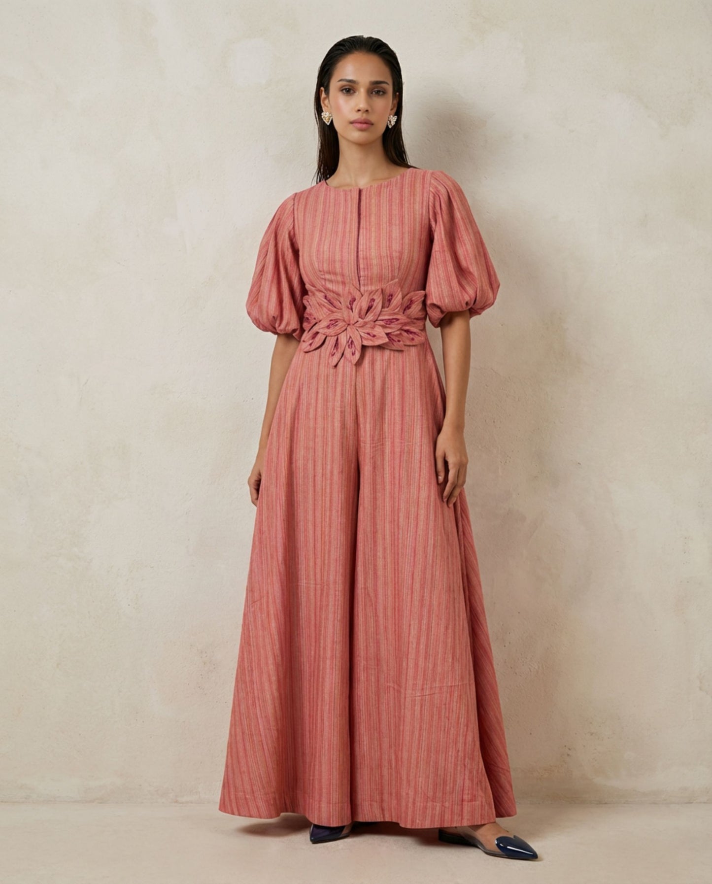 Rosette Linen Jumpsuit