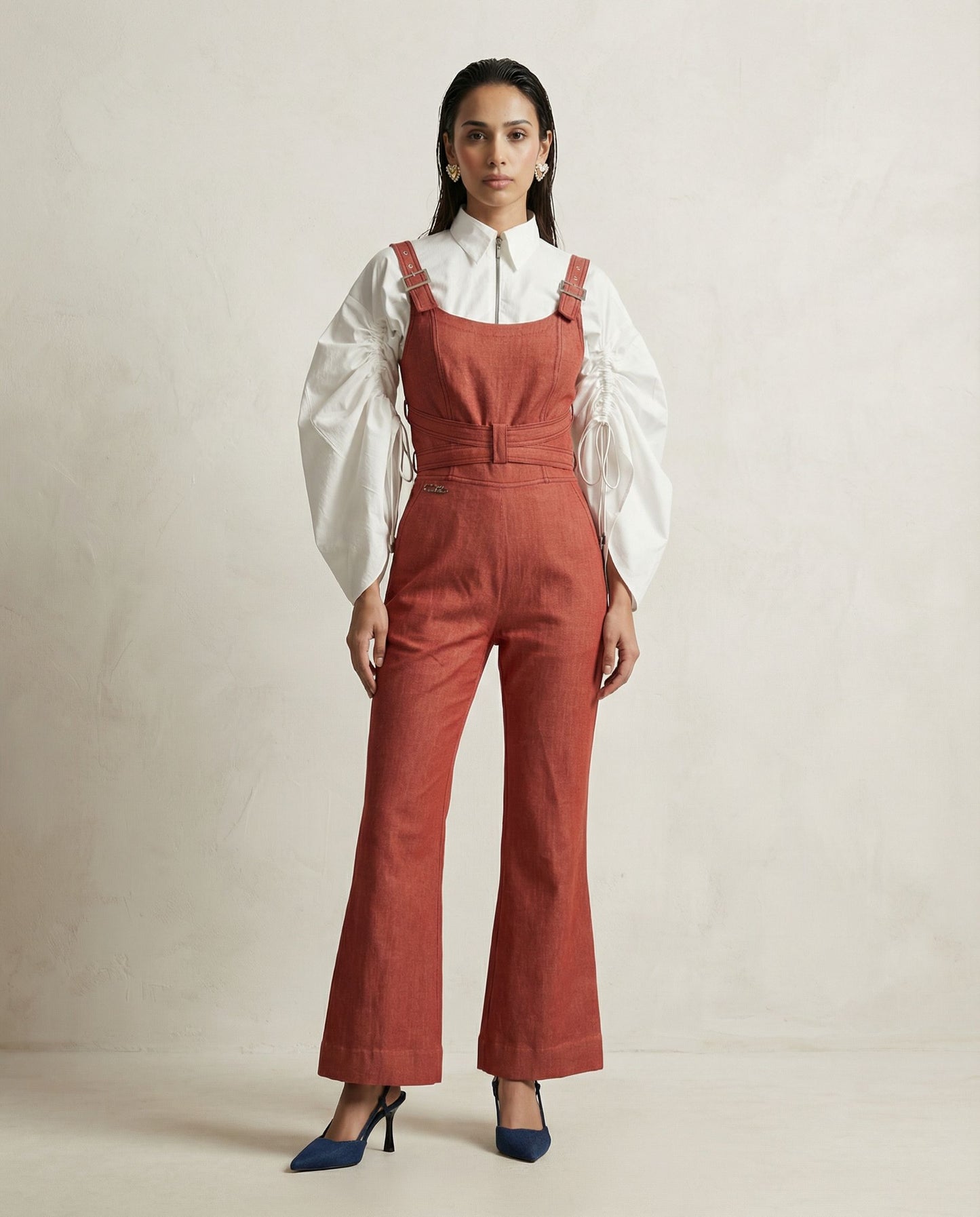 Rust Denim Jumpsuit