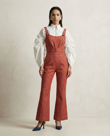 Rust Denim Jumpsuit