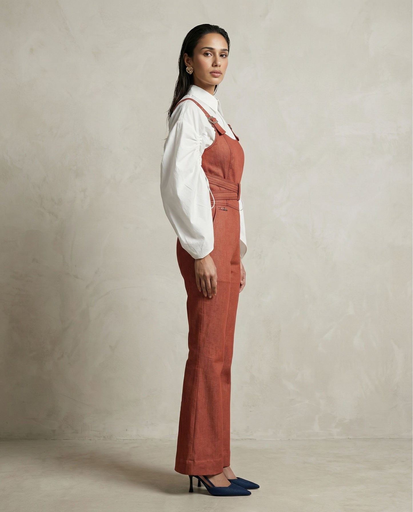 Rust Denim Jumpsuit
