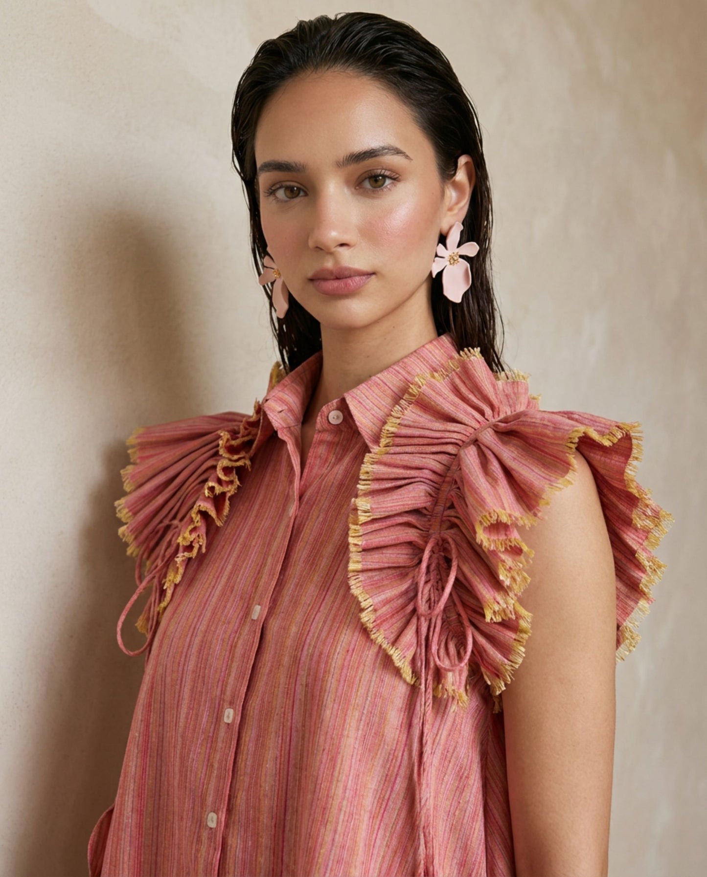 Rosette Ruffle Shirt