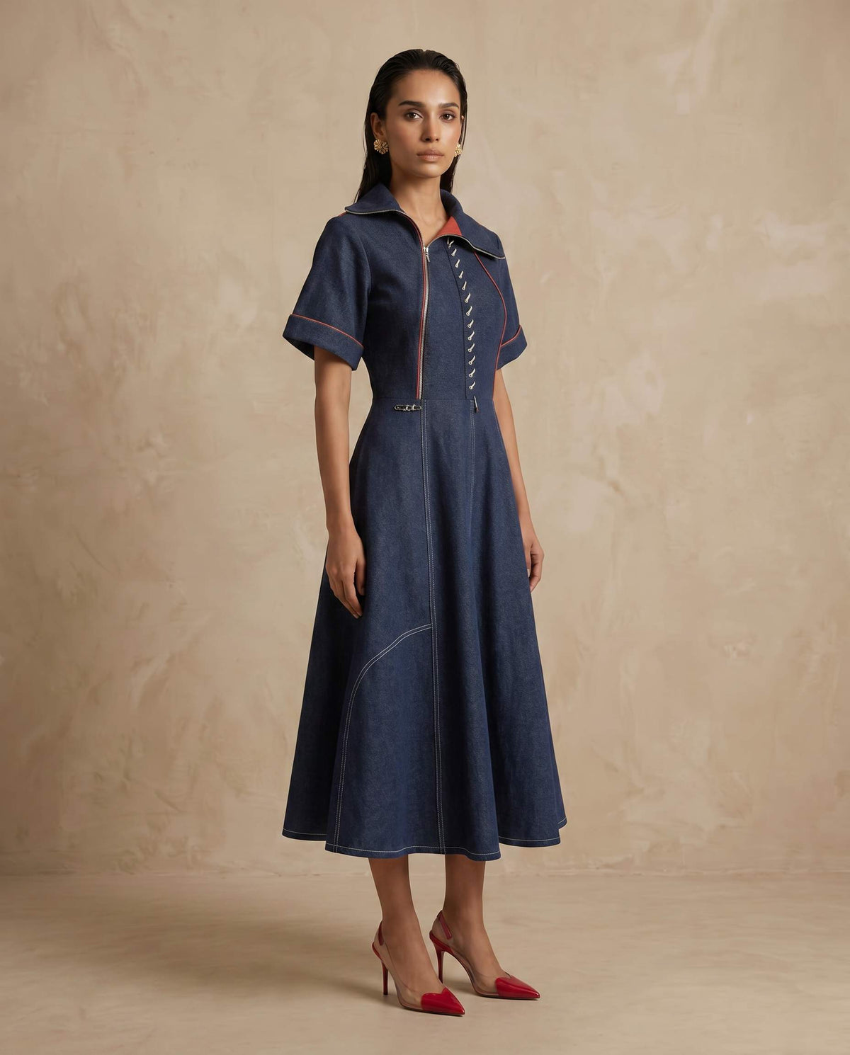Contrast Code Dress