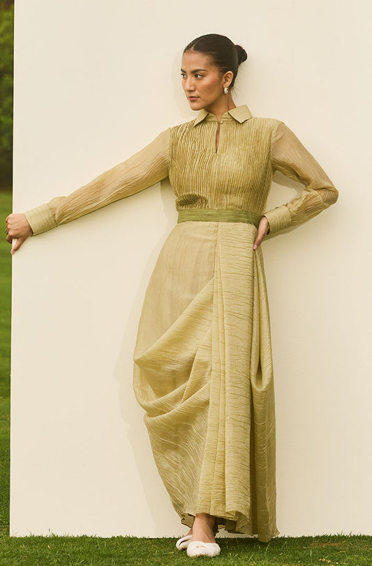 Pleated Meadow Dress