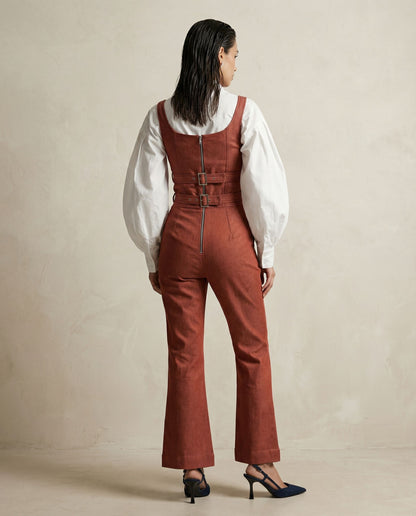 Rust Denim Jumpsuit