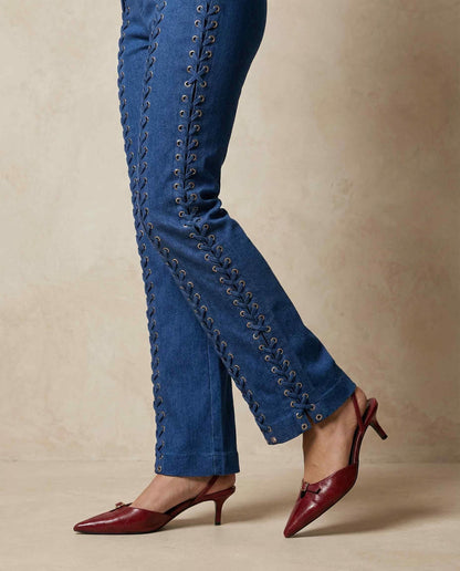 Laced Indigo Jeans
