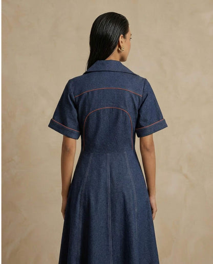 Contrast Code Dress