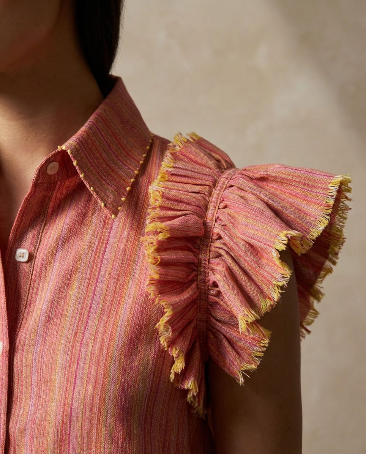 Rosette Ruffle Shirt