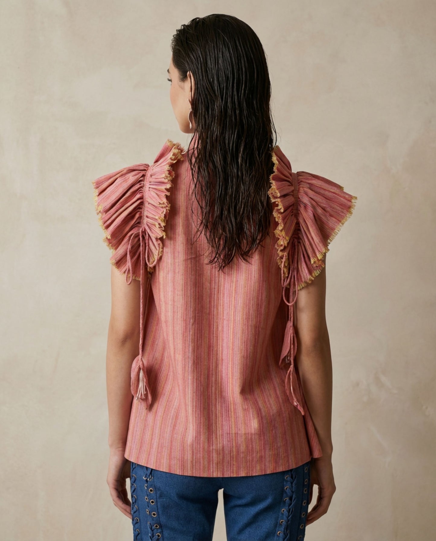 Rosette Ruffle Shirt