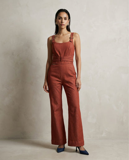Rust Denim Jumpsuit
