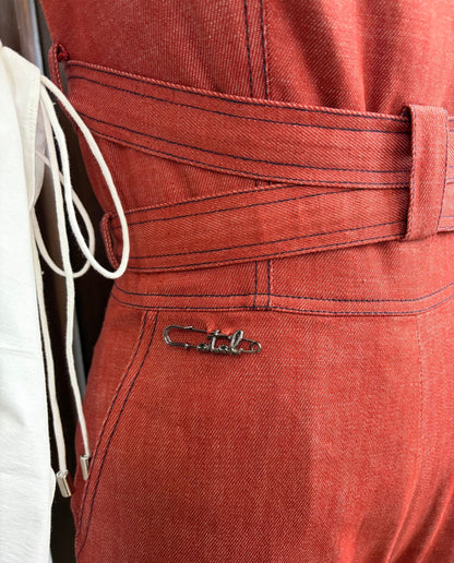Rust Denim Jumpsuit