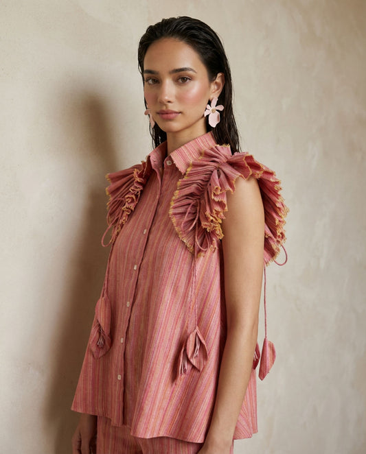 Rosette Ruffle Shirt