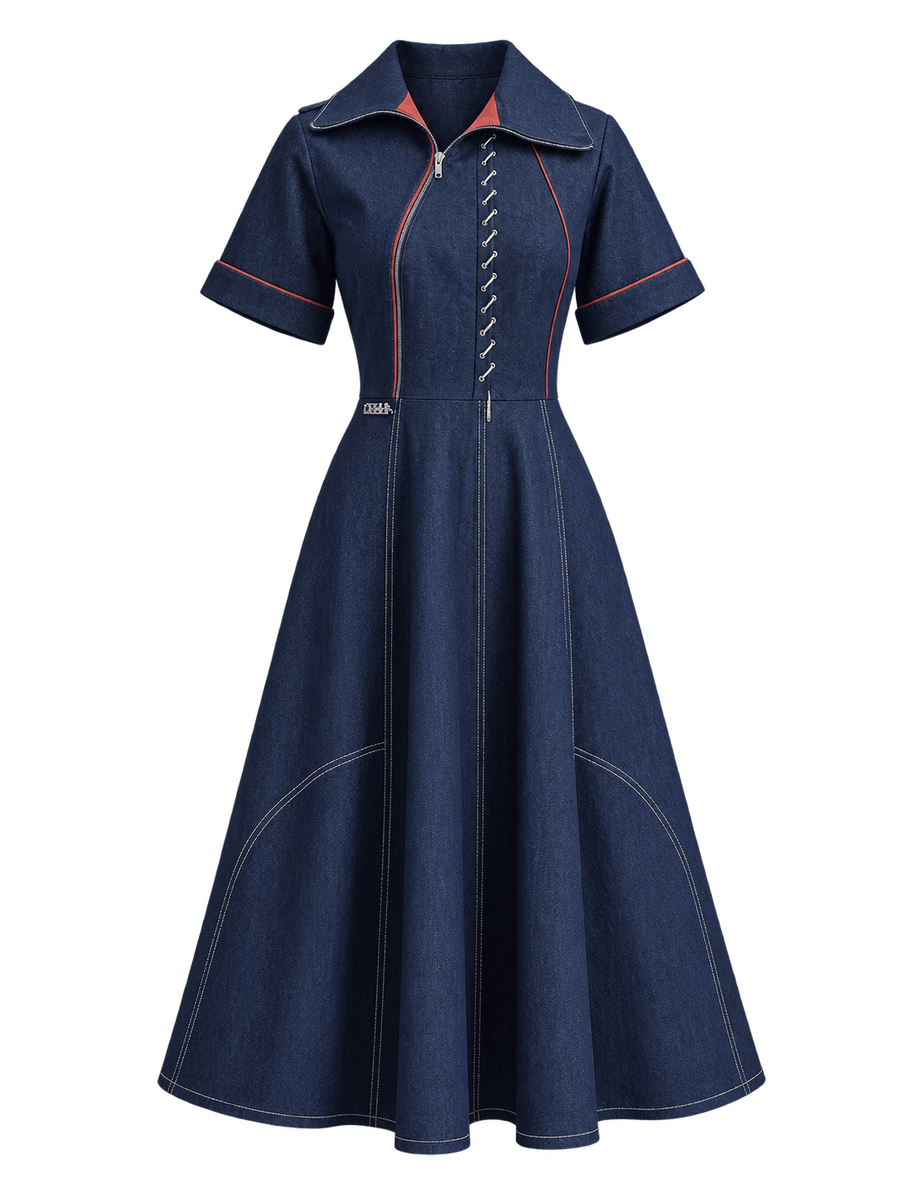 Contrast Code Dress