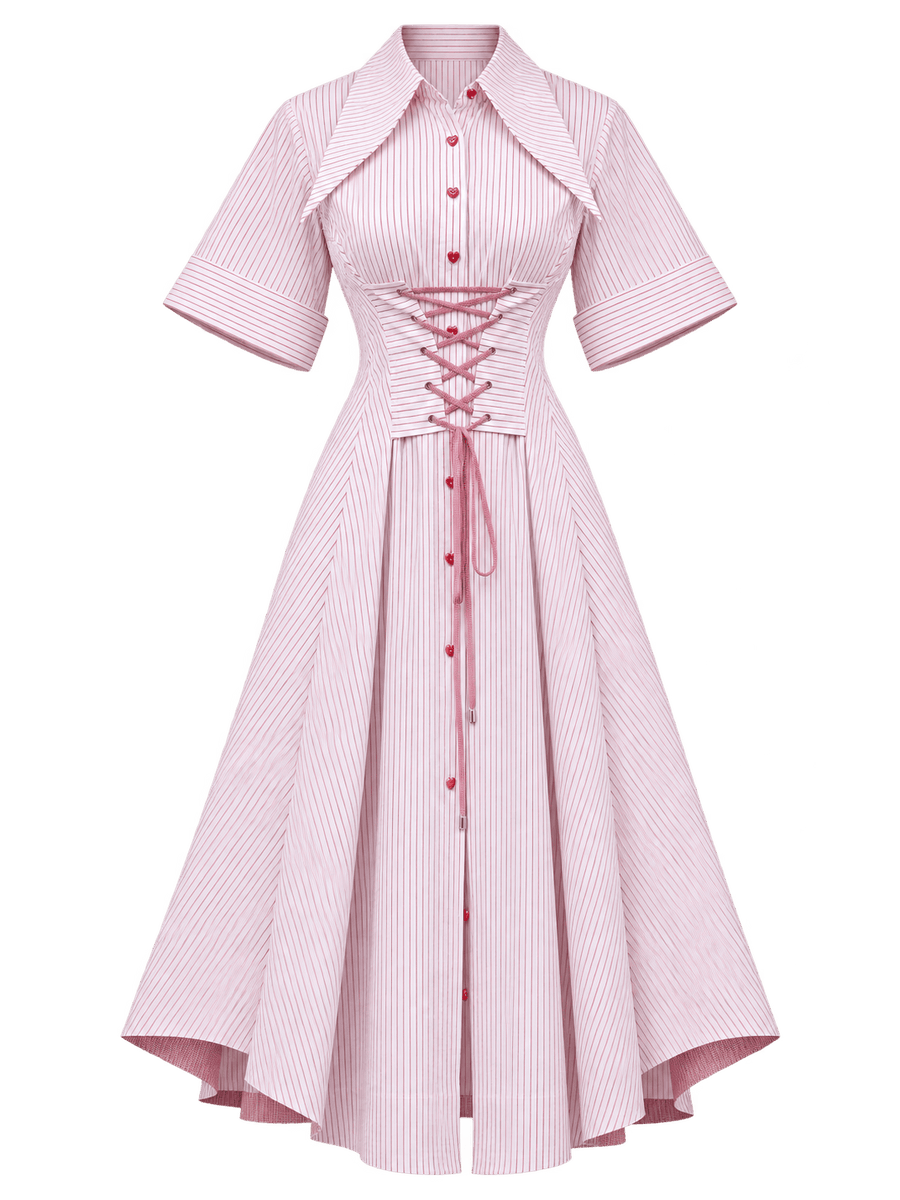 Corset Stripe Midi Dress